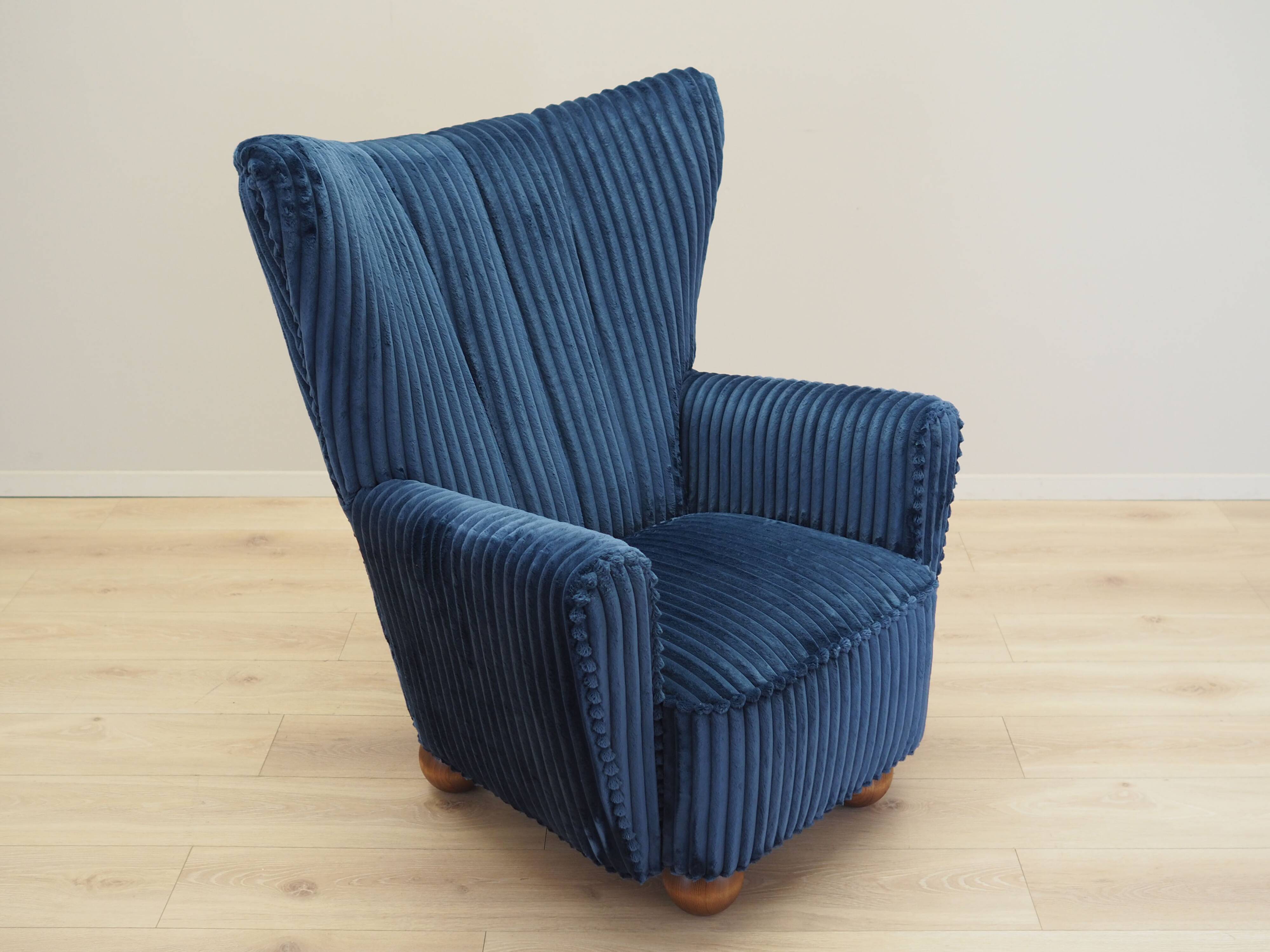 Navy blue armchair, Scandinavian design, production: Denmark