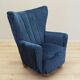Fauteuil en tissu bleu marine, Danemark