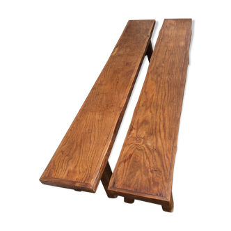 2 old benches of farm