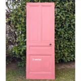 Series of 9 old communication doors, solid wood, both solid and glazed.