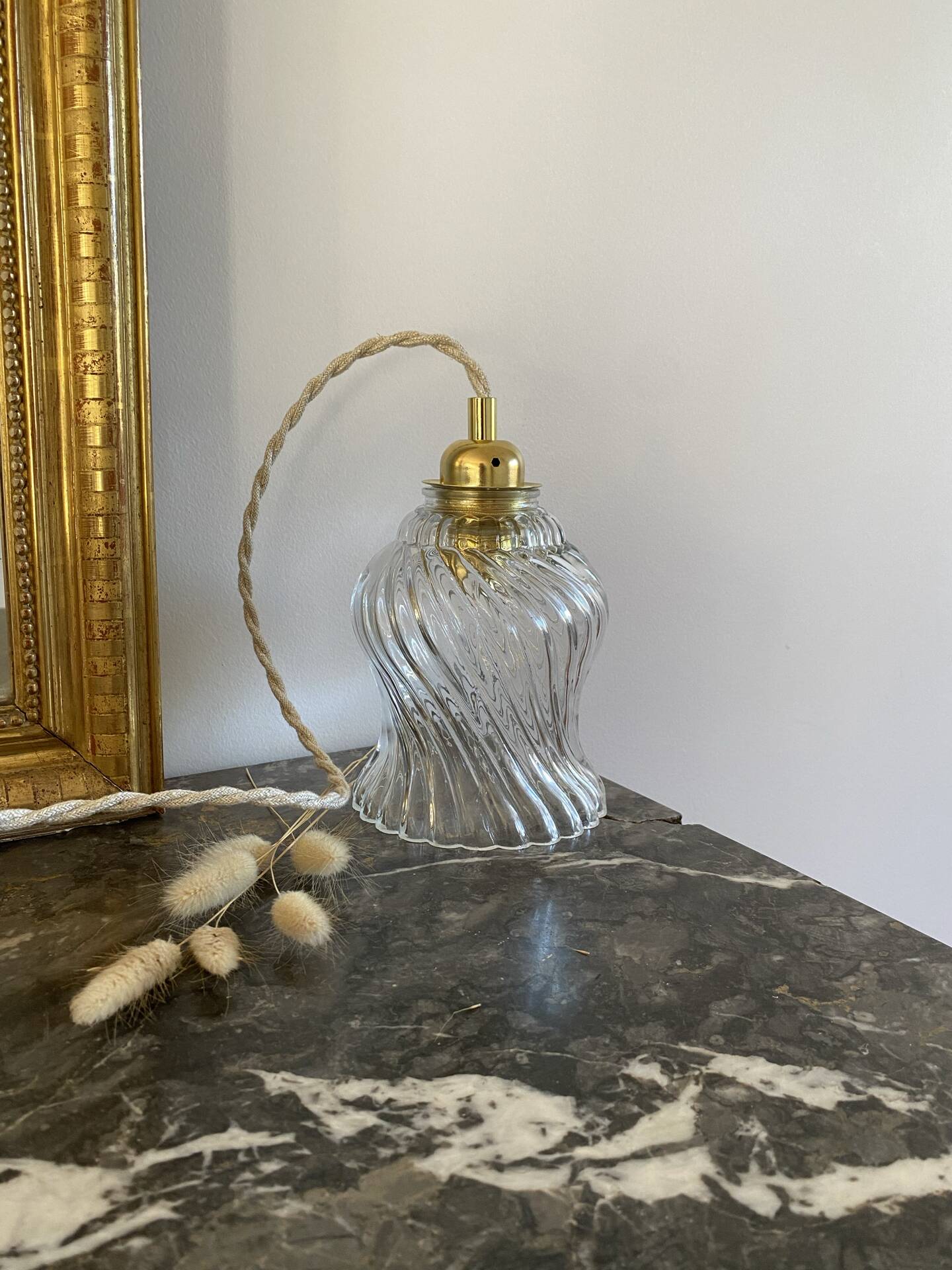 Vintage glass globe lamp
