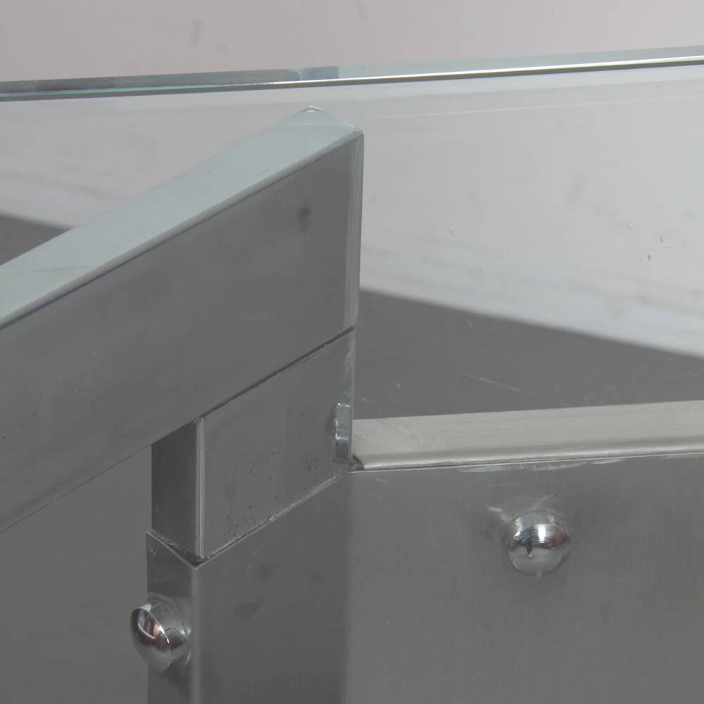 Console en métal chromé des années 1970