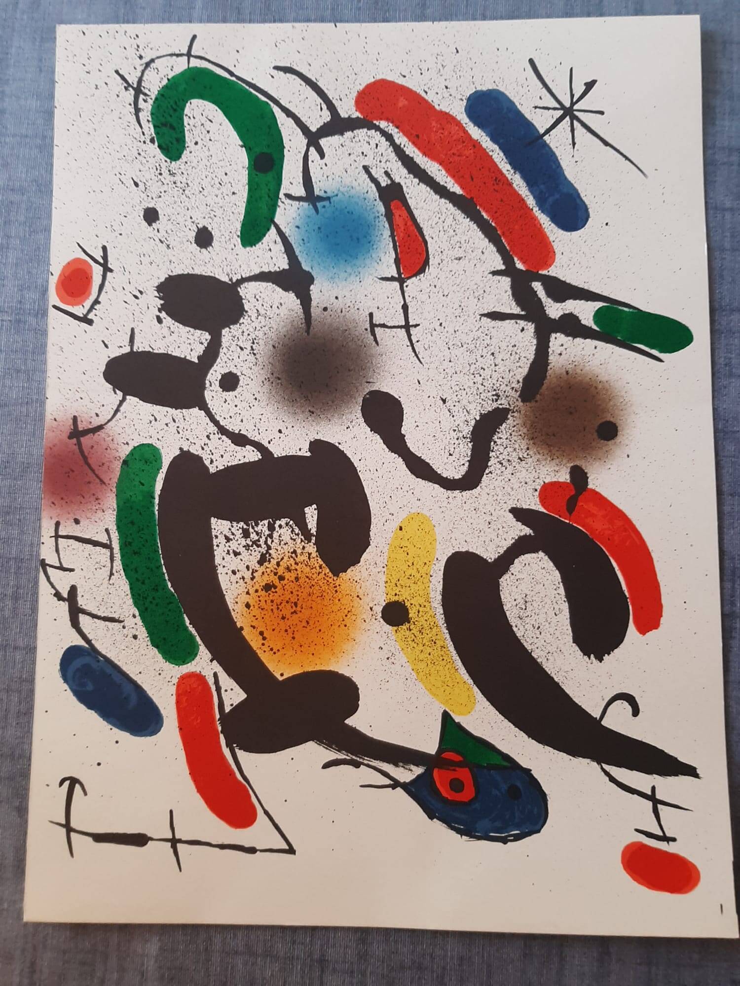 Magnificent original lithograph by Joan Miró, Mourlot-Maeght Paris 1972.