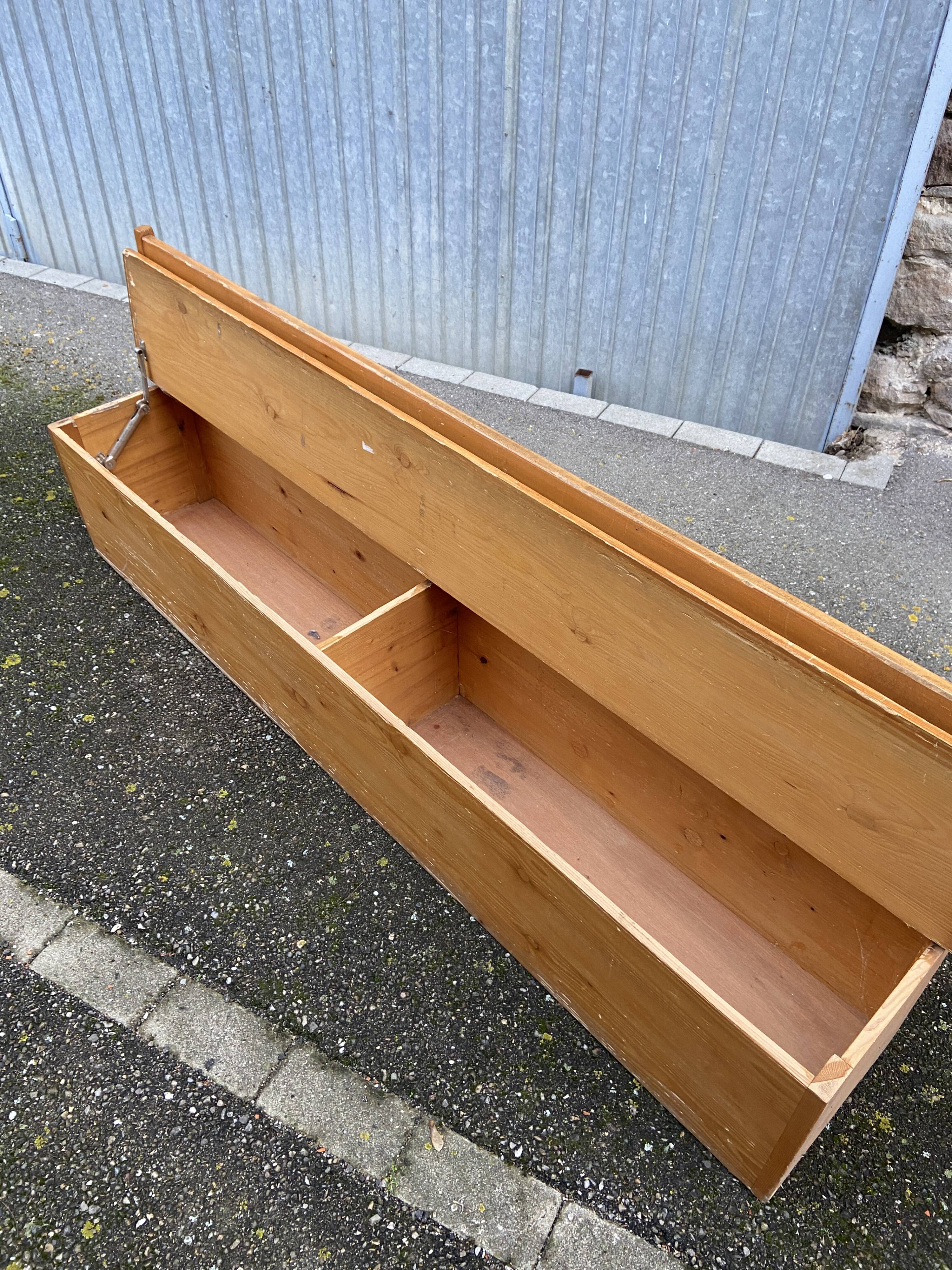 Vintage nursery school chest bench 1980s in pine