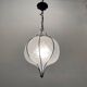 Wrought Iron Murano Glass Light Pendant 1980’s