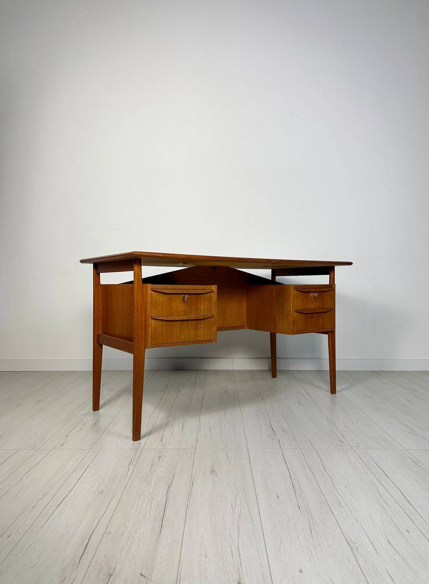 1960s Vintage Mid-Century Danish Teak Writing Desk