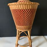 Worker wicker plant holder