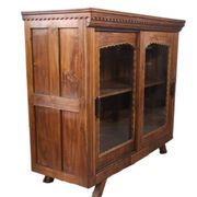 Antique glass-fronted buffet in Burmese teak