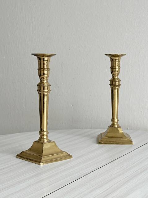 Antique gilded metal candlesticks
