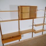 Poul cadovius modular shelving wall system royal, oak, danish design,1960s