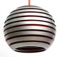 1960s spherical Space Age ceiling lamp with slats made of heavy metal