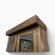 Robust vintage wooden display cabinet