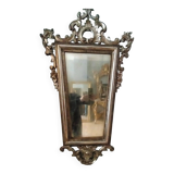 Late 19th century silver-plated wood mirror