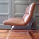 Designer leather and chrome chair 1970