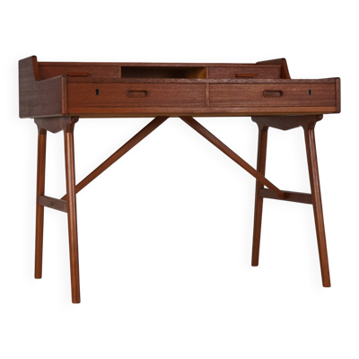 Bureau en teck danois, Modèle 64, par Arne Wahl Iversen pour Vinde Møbelfabrik, 196
