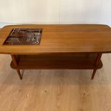 50s coffee table in wood and tiles
