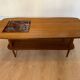 Table basse années 50 bois et carrelage