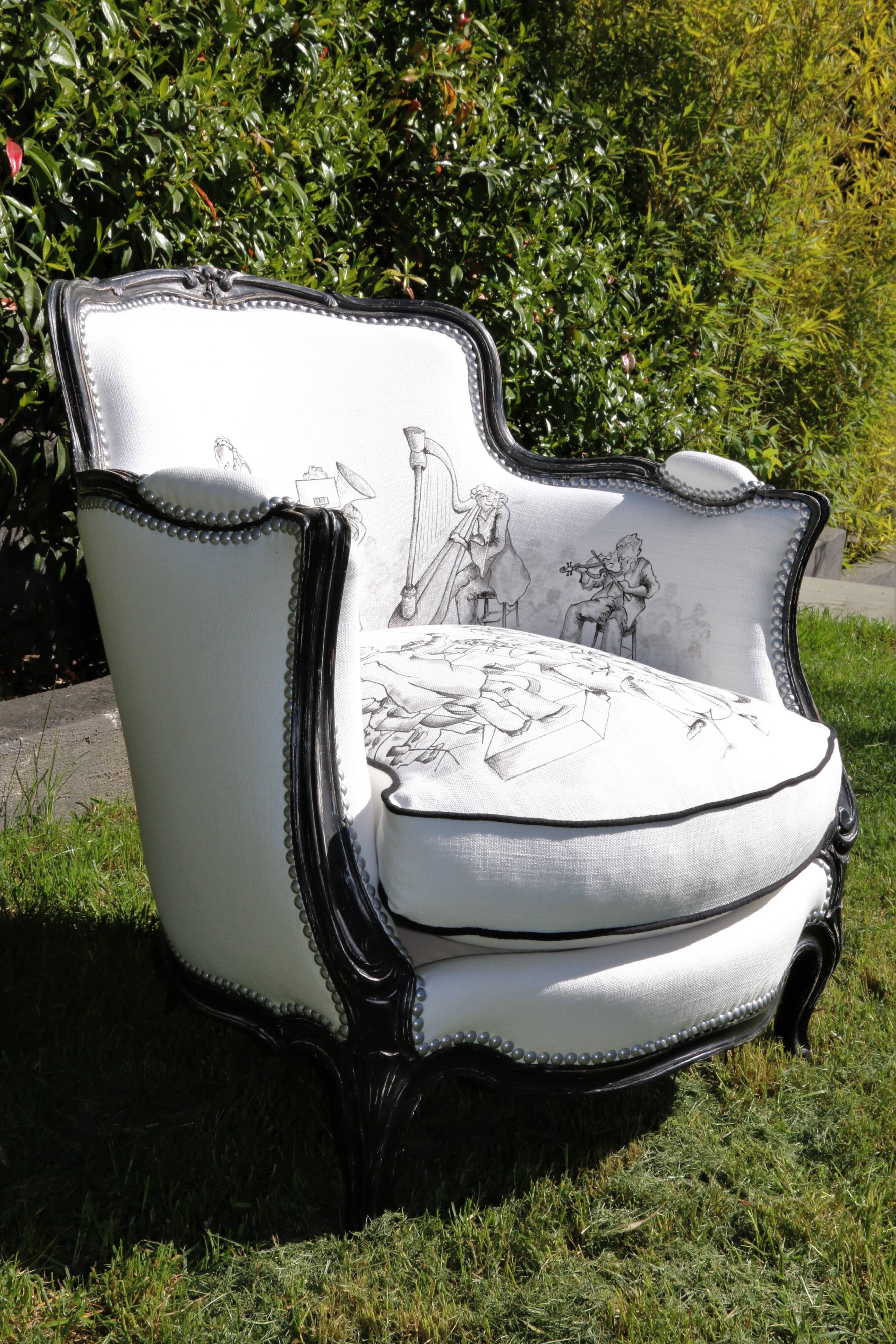 Louis XV style bergère revamped