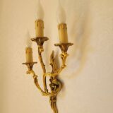 2 gilded bronze wall lights