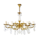 Old 8-branch brass chandelier and glass stamps