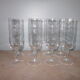 8 champagne flutes in crystal engraved in relief model Matignon