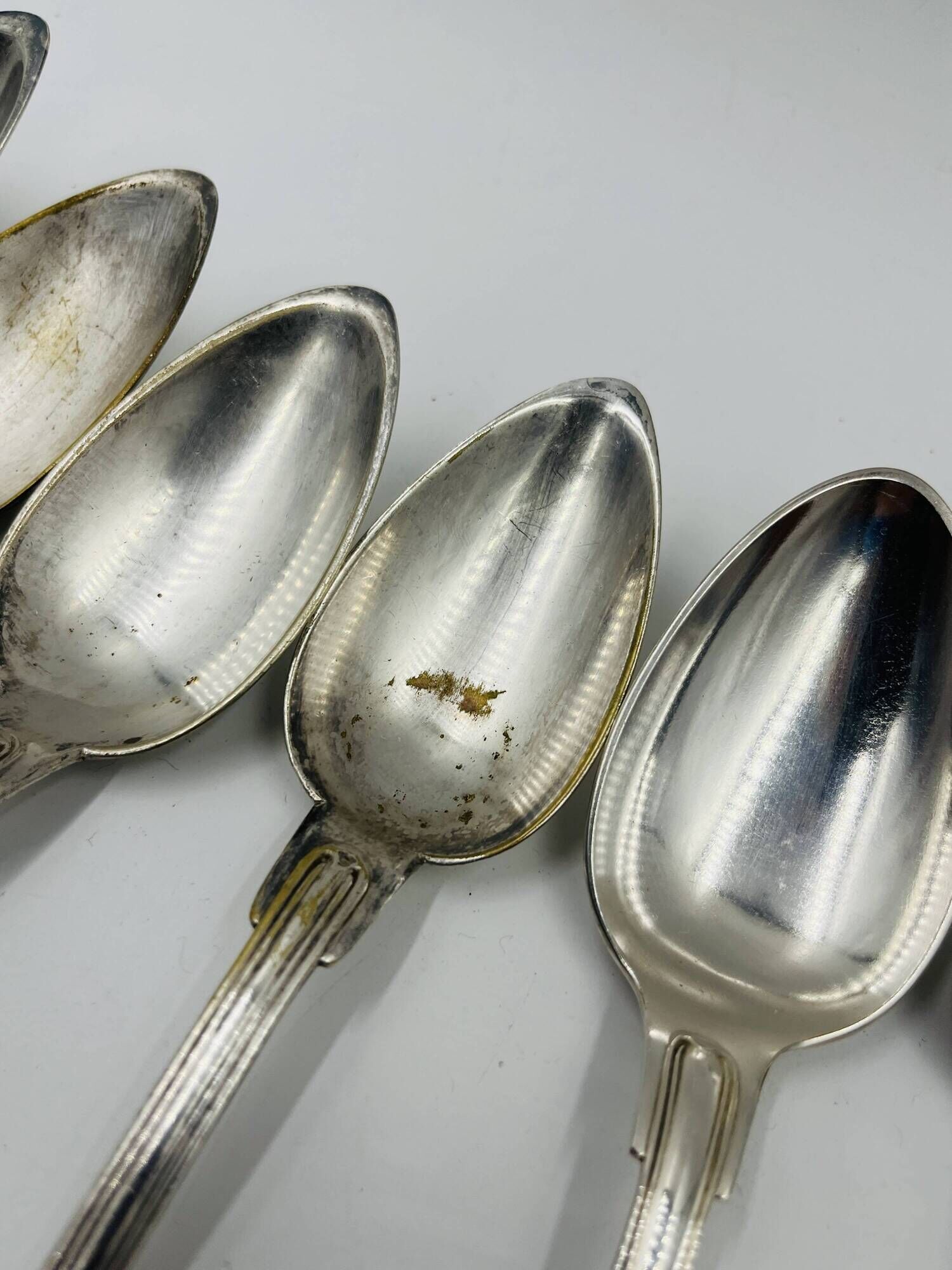 Lot of 6 Silver-Plated Metal Soup Spoons Wiskemann