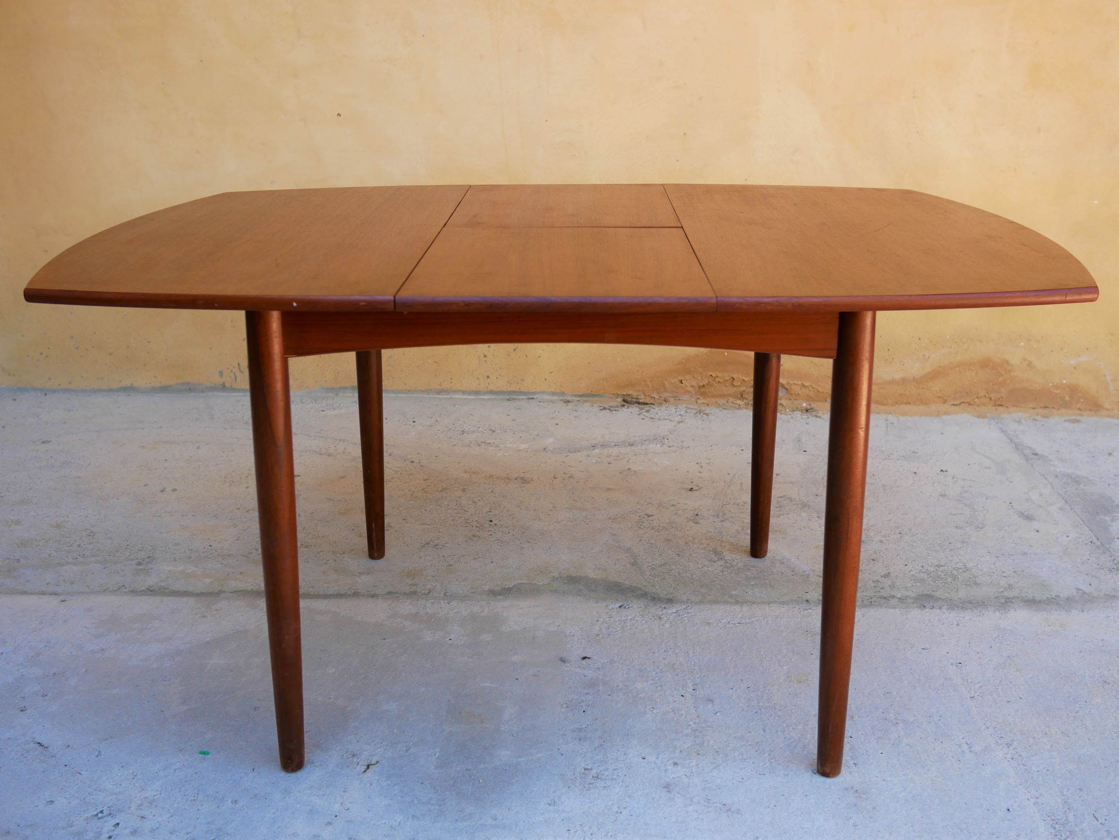 Scandinavian dining table extendable teak by Henry Walter Klein