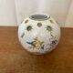 Antique flower vase moustiers white ceramic painted vintage