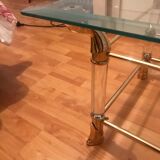 Coffee table glass and brass