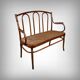 Curved beech bench, stamped J&J Kohn – Early 20th century