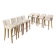 Antique stools by William Yeoward in beech and brass, England, 20th century.