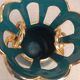 Italian lilac crown vase 26cm - emerald green & gold - vintage 60s year