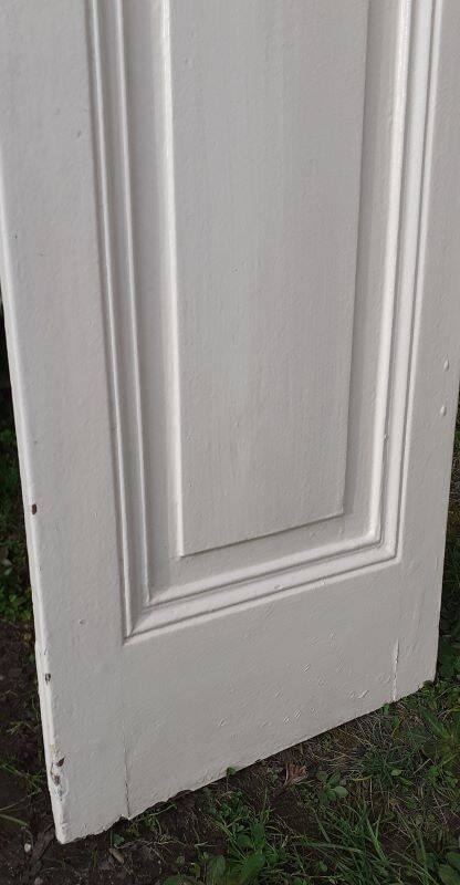 Narrow old paneled molded cupboard door h220x42cm