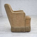1970s, Danish armchair, light green furniture velour.