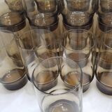 24 verres Hi-ball fumés du milieu du siècle