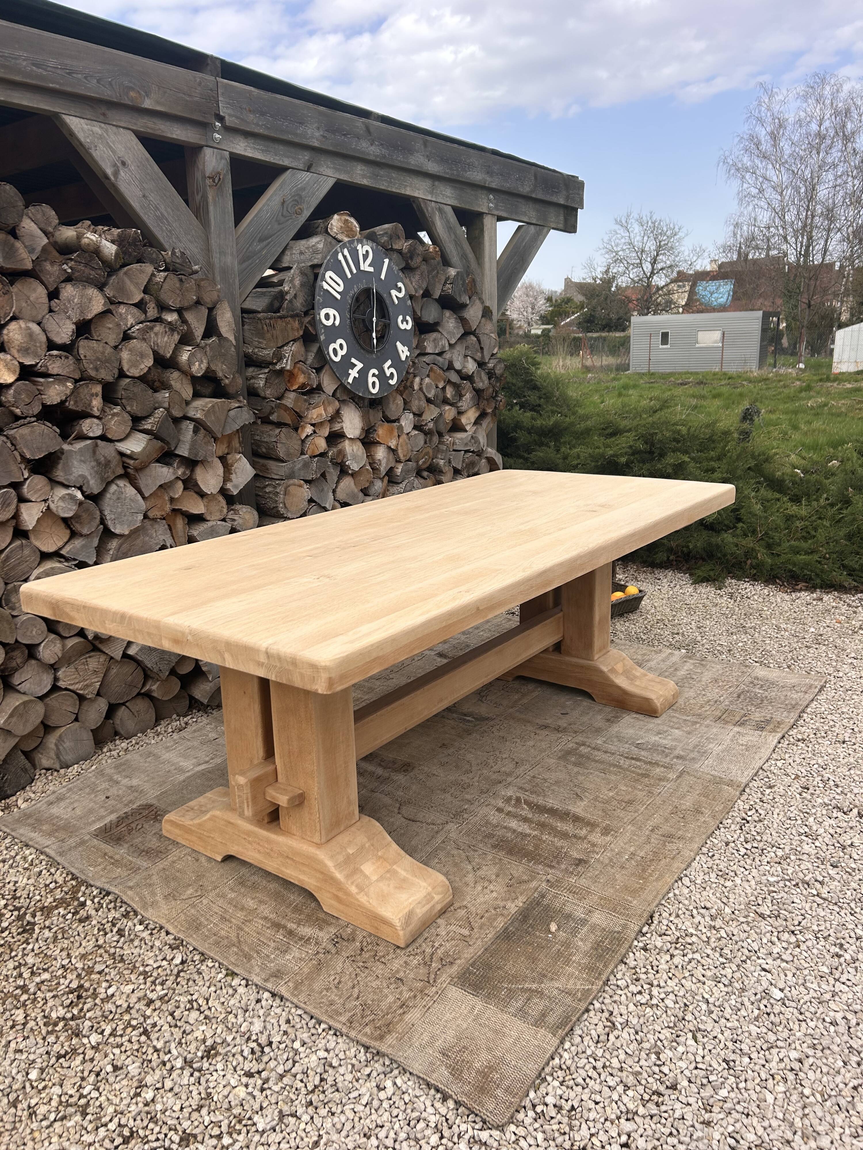 Renovated solid oak monastery table