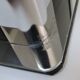 Stainless steel lamp foot and plexiglass black design 70s / 80s