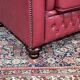 Chesterfield 2-seater leather sofa, modern production from the 2000s.