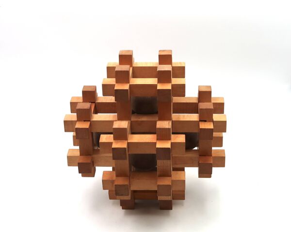 Sculpture, casse-tête japonais en bois de Sori Yanagi pour Kumiki, années 70