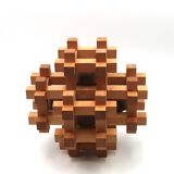 Japanese wooden puzzle sculpture by Sori Yanagi for Kumiki from the 1970s.