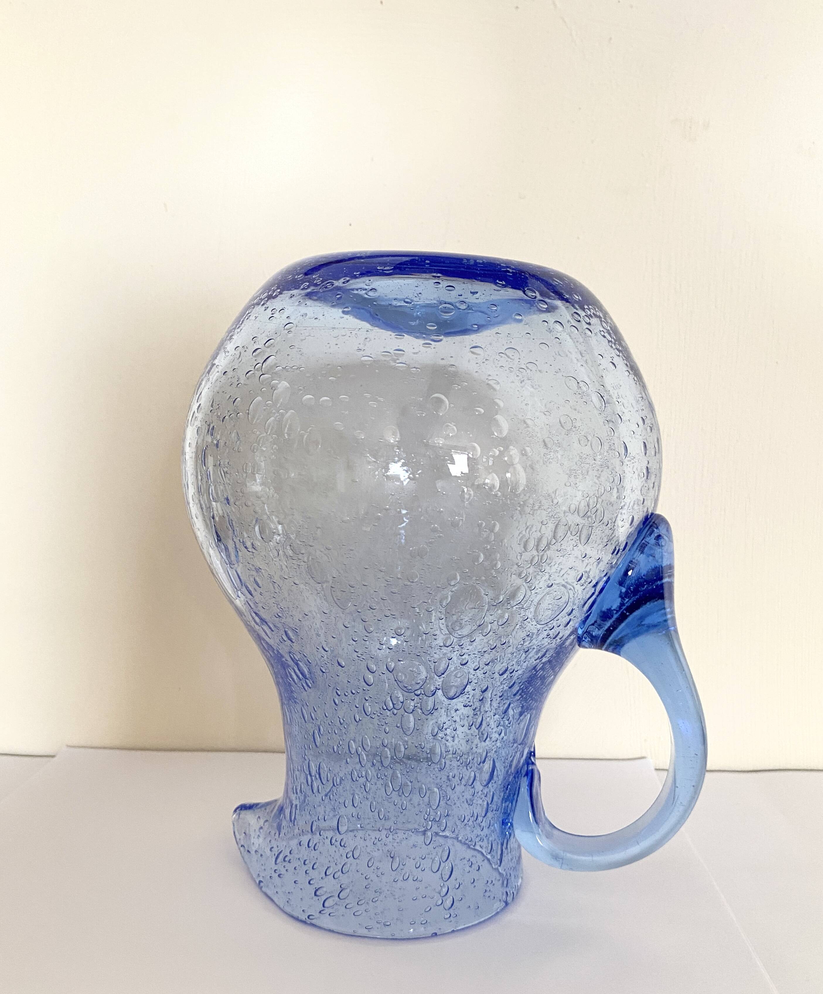 Biot bubble glass carafe signed