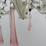 Pink stamps chandelier