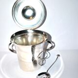 Seau à glaçon vintage en métal argenté glaceur rafraichisseur glace bar