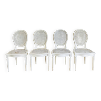 4 Louis XVI style fluted chairs