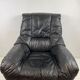 Fauteuil italien en cuir vintage noir