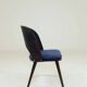 6 chaises de salle à manger vintage en chêne massif et en laine bleue