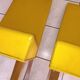 Pair of yellow chairs skaï yellow 60s