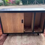 buffet à deux portes noir et bois