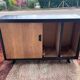 black and wood two-door sideboard
