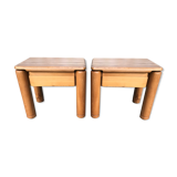 Pair of vintage elm bedsides
